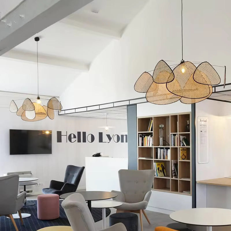 Hanglamp Rotan Handgeweven Zwart Naturel E27 Woonkamer Eetkamer Boho Scandinavisch