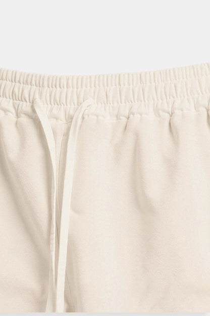 Heren Zomer Shorts Beige Comfortabele Broek Met Koord
