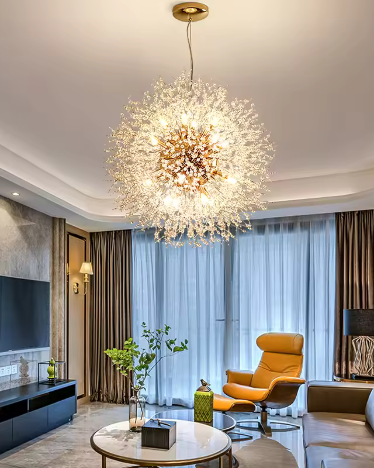 Stervormige Kroonluchter met Metalen Takken Goud Zilver voor Woonkamer Eetkamer Modern Interieur Hanglamp Plafondverlichting 40-60cm