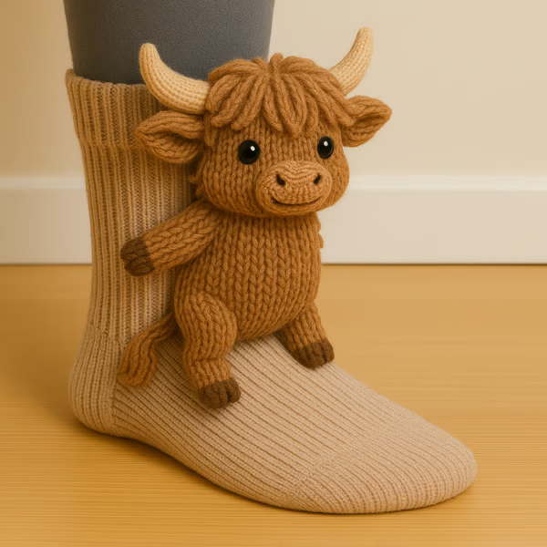Dames Gebreide Socken met 3D Dieren voor Binnen