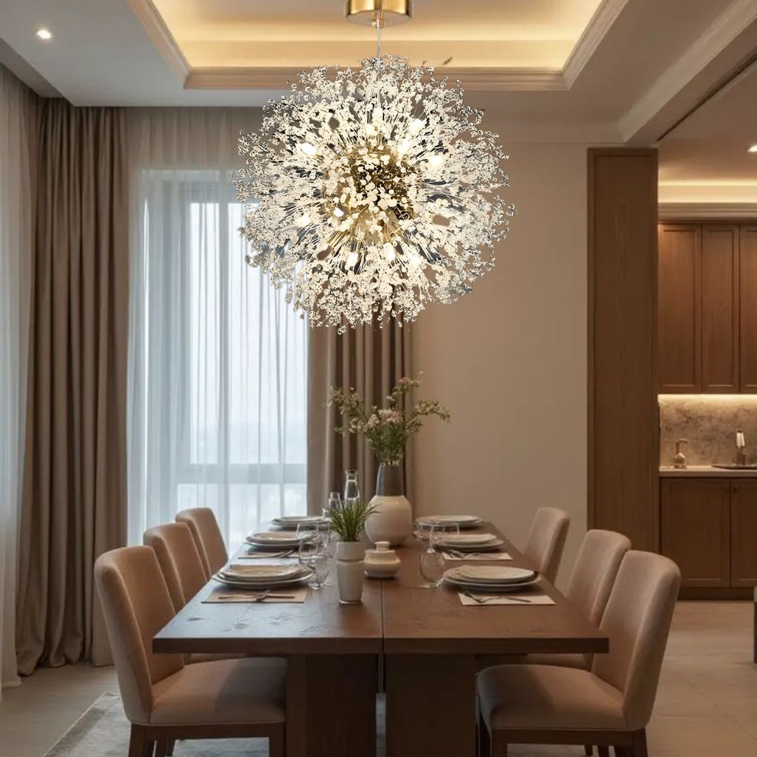 Moderne Kristallen Paardenbloem Kroonluchter Met G9 LED En Luxe Metaal Afwerking