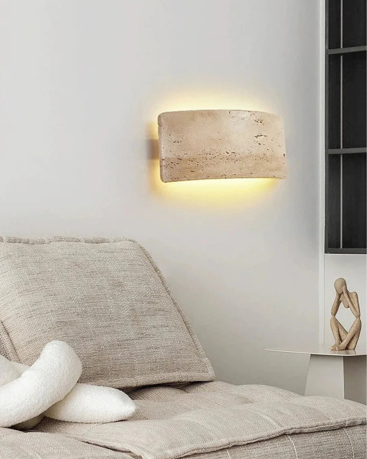 Travertin Wandlamp Modern Design met Warm LED-Licht voor Binnen en Buiten 12x25cm Waterdicht