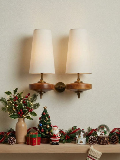 Retro Wandlamp met Stoffen Kap – Vintage Verlichting voor Slaapkamer