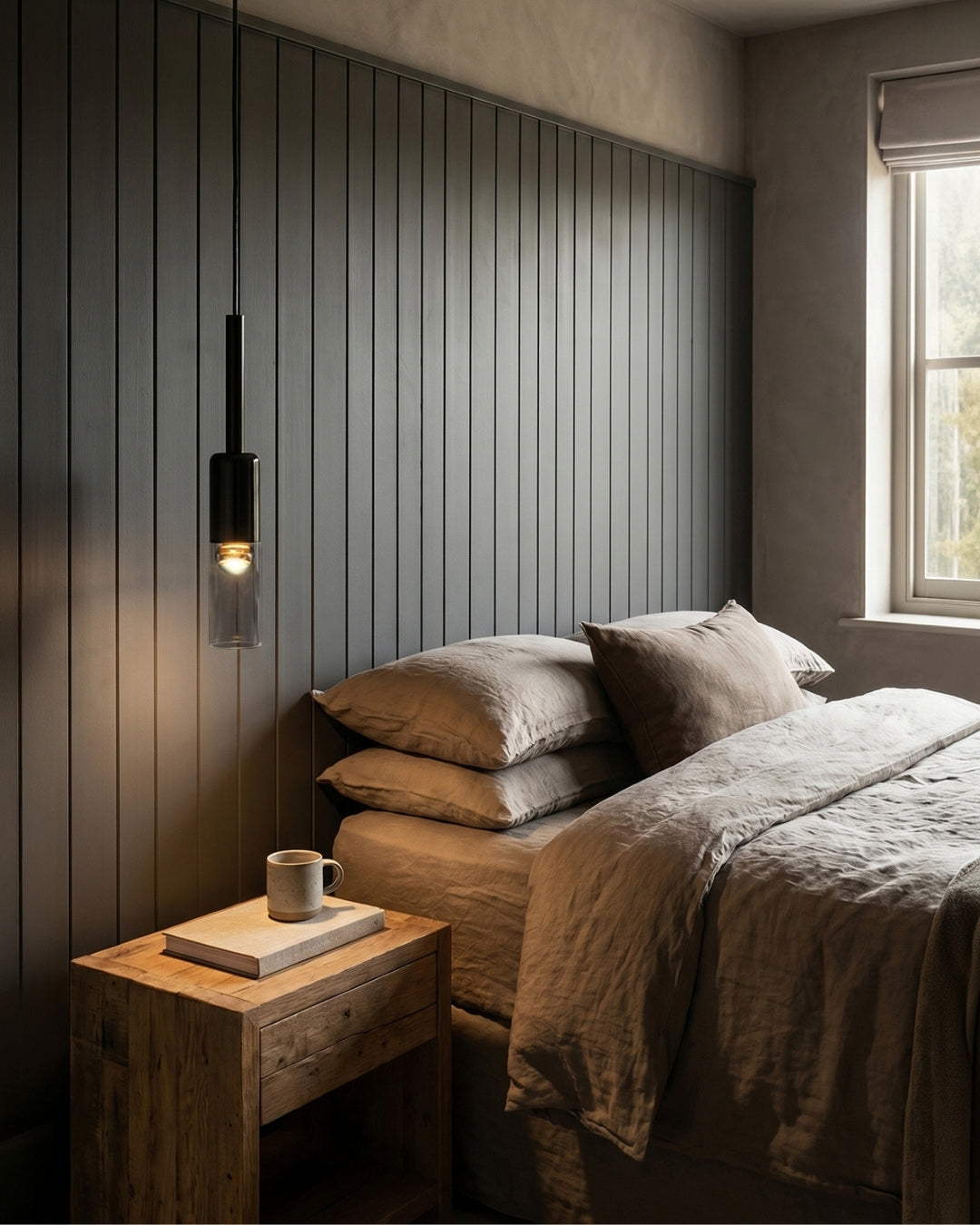 Gerookte Glazen Hanglamp met Minimalistische Metalen Structuur – Moderne Sfeerverlichting voor Eetkamer, Slaapkamer en Woonkamer