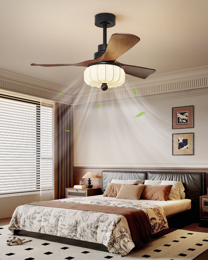 Vintage Plafondventilator met Verlichting en Afstandsbediening – Modern Design met 6 Snelheden
