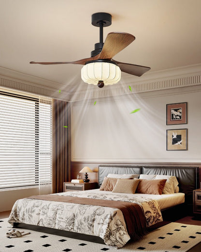 Vintage Plafondventilator met Verlichting en Afstandsbediening – Modern Design met 6 Snelheden