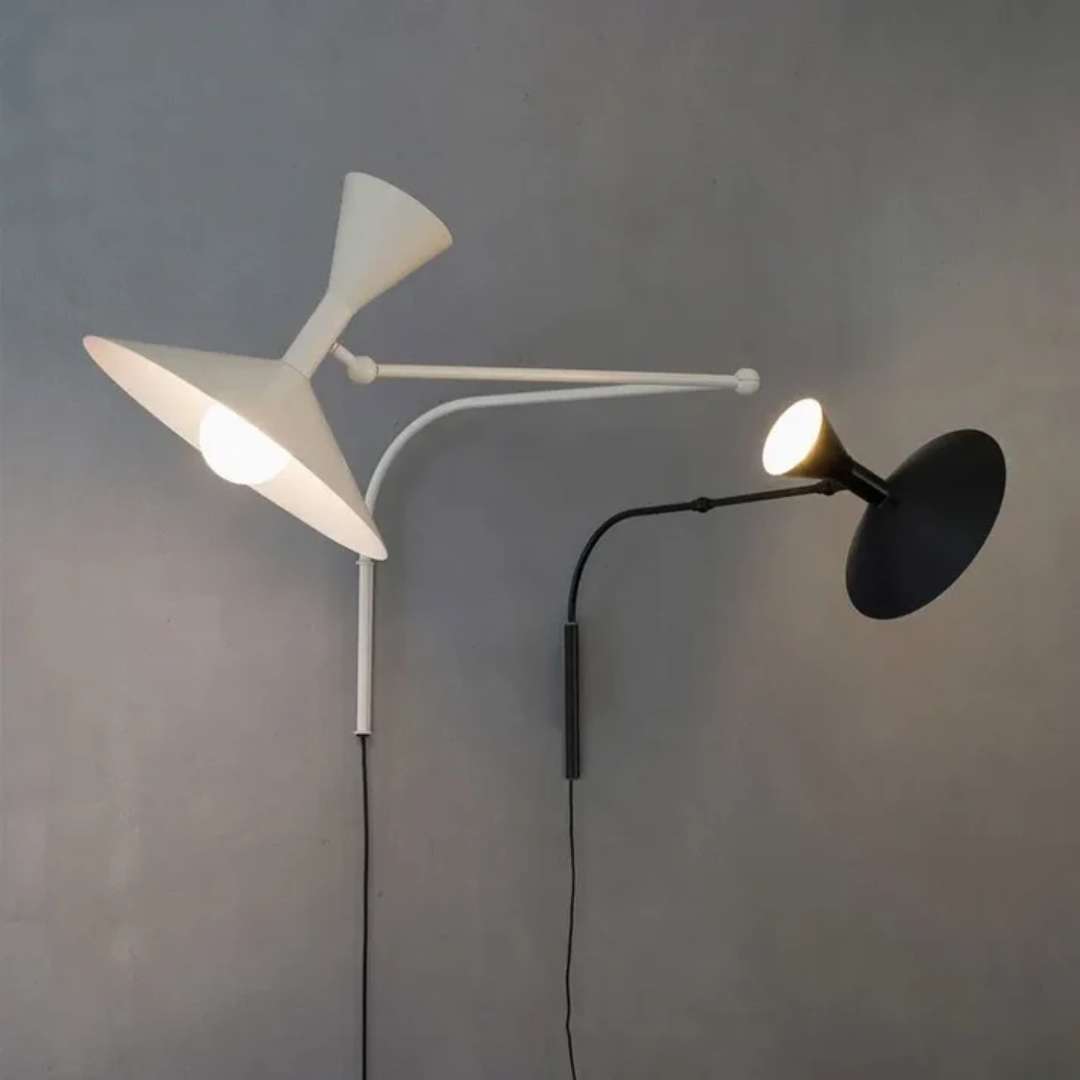 LED Wandlamp Verstelbaar Metaal E14 Modern Zwart Wit Woonkamer