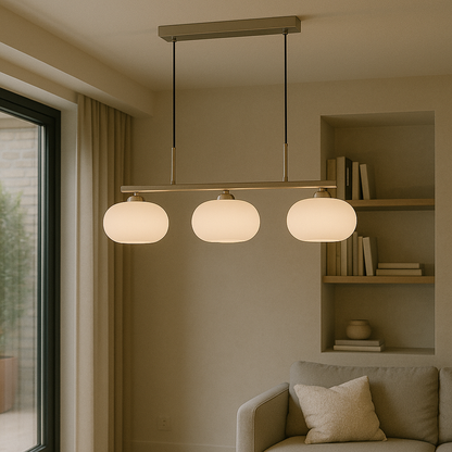 Bauhaus 3-kops hanglamp glas metaal zwart kookeiland eetkamer verlichting moderne design lamp minimalistisch interieur