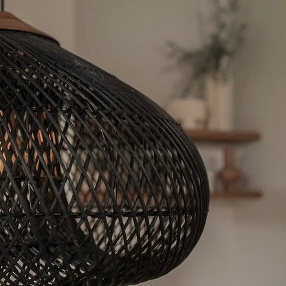 Elegant Handmade Rattan Japandi Pendant Light