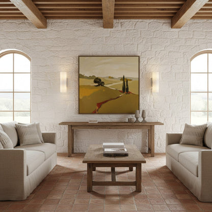 Wandlamp Badkamer Boven Spiegel 33 cm Albast of Geribbeld Glas Messing Brons Nikkel