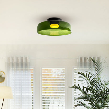 Design Glazen Plafondlamp met Gelaagde Structuur — Elegant Lichtspel voor Eetkamer, Woonkamer en Slaapkamer
