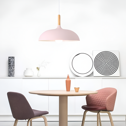 Hanglamp Hout IJzer Scandinavisch Japandi Rond E27 Ø35 Ø60 Eetkamer Keuken