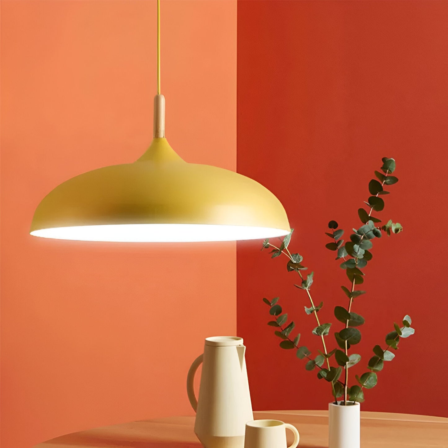 Hanglamp Hout IJzer Scandinavisch Japandi Rond E27 Ø35 Ø60 Eetkamer Keuken