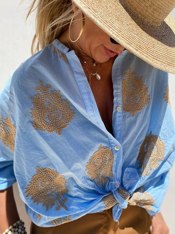 Vrouwelijke Blouse met Leuke Drukkerij