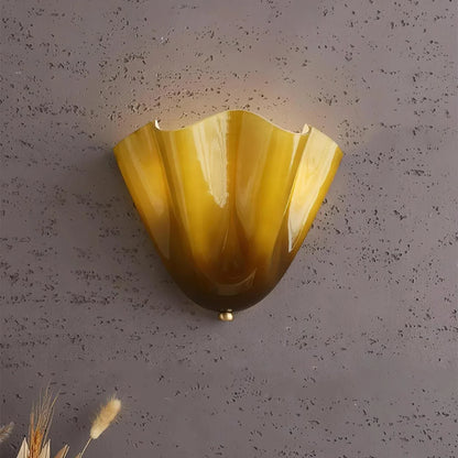 Wandlamp Glas In Lood Retro Art Deco Schelp 28cm E14