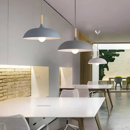 Hanglamp Hout IJzer Scandinavisch Japandi Rond E27 Ø35 Ø60 Eetkamer Keuken