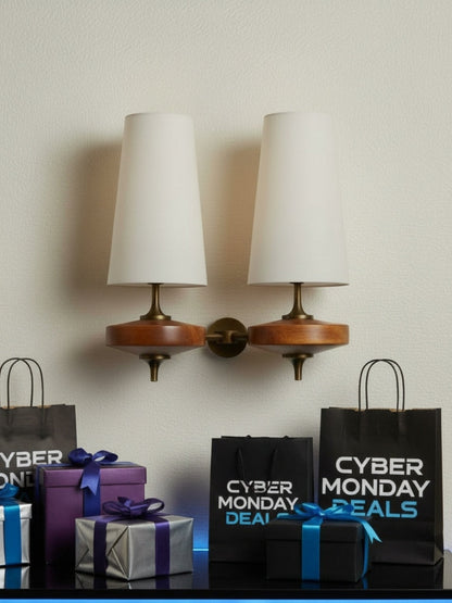 Retro Wandlamp met Stoffen Kap – Vintage Verlichting voor Slaapkamer