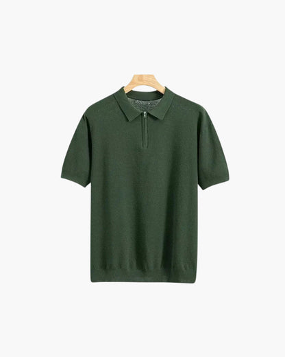 Heren Polo Korte Mouwen Gebreid Brooks Rits