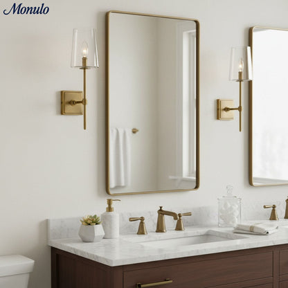 Glazen Wandlamp met Helder Glas – Enkelvoudige tot Drievoudige Configuratie – Elegante Badkamerverlichting