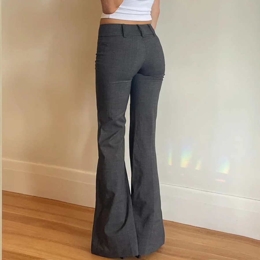 Elegante Broek Hoog Uitgesneden met Wijde Pijpen