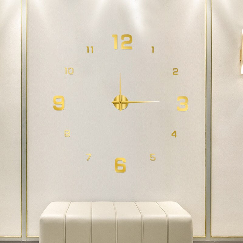 Grote Moderne Wandklok Met 3D Cijfers En Minimalistisch Design Voor Woonkamer En Keuken