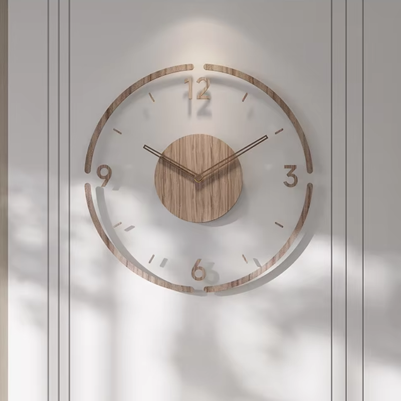 Houten Wandklok 30-35cm Massief Hout Stille Uurwerk Woonkamer Slaapkamer Kantoor Scandinavisch Design