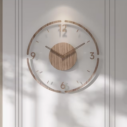 Houten Wandklok 30-35cm Massief Hout Stille Uurwerk Woonkamer Slaapkamer Kantoor Scandinavisch Design