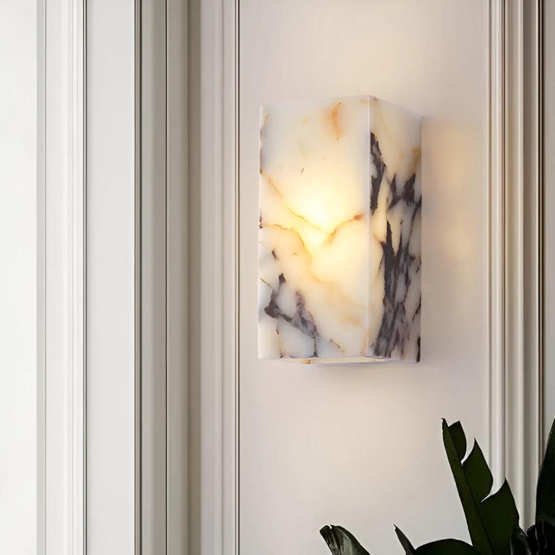 Natuurstenen Wandlamp met Warme LED-Verlichting – Waterdicht Design voor Woonkamer, Slaapkamer & Badkamer