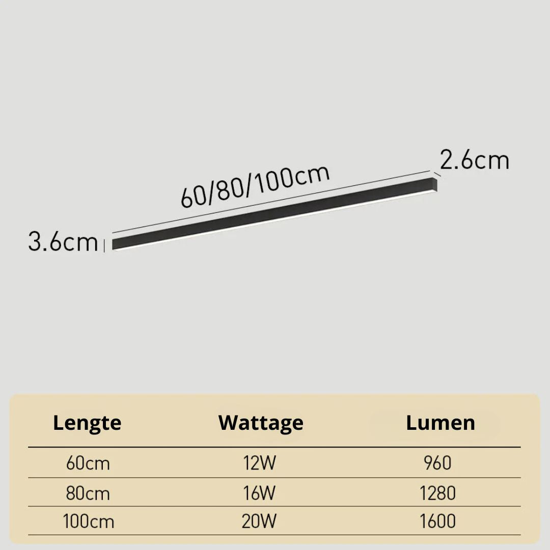 LED plafondlamp zwart langwerpig modern voor woonkamer hal slaapkamer minimalistische plafondverlichting binnen