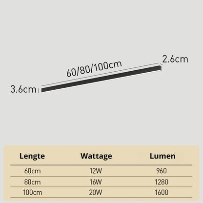 LED plafondlamp zwart langwerpig modern voor woonkamer hal slaapkamer minimalistische plafondverlichting binnen