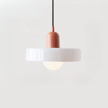 Glazen Hanglamp met Dubbele Kleurkap – Moderne Bauhaus-Stijl Verlichting voor Woon- en Eetkamer