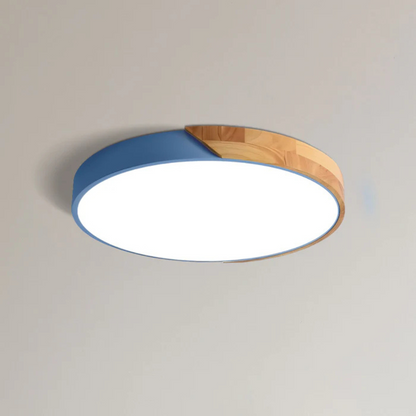 Plafondlamp Rond Hout Scandinavisch LED Warm Licht Acryl Natuurlijk Design