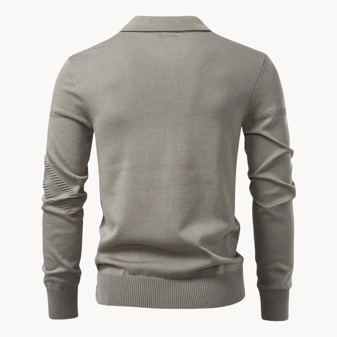 Heren Polo Shirt Gebreid met Subtiele Structuur