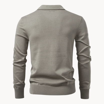 Heren Polo Shirt Gebreid met Subtiele Structuur