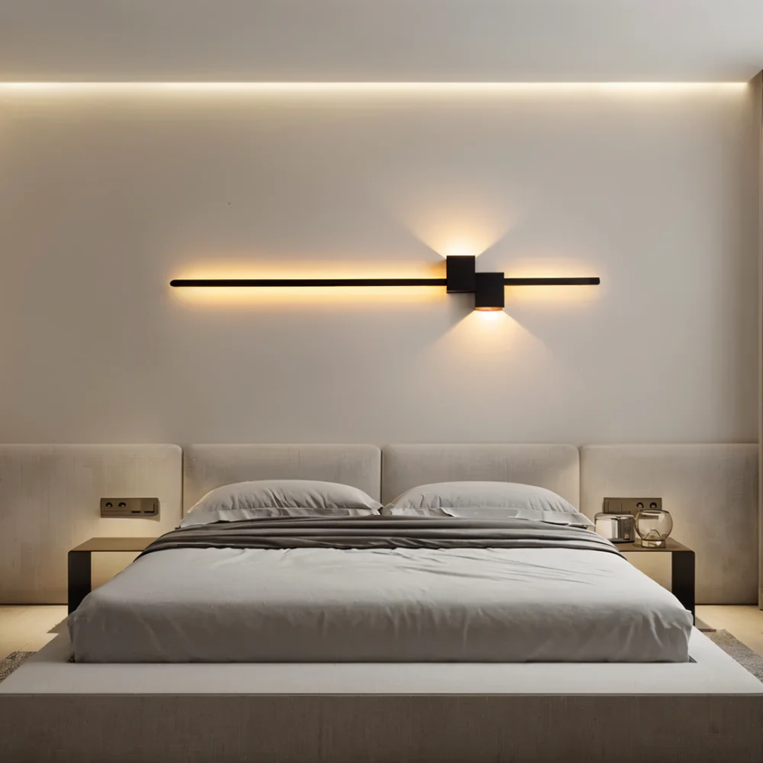 LED Wandlamp Modern Aluminium 62cm Warm Wit Zwart Wit Goud