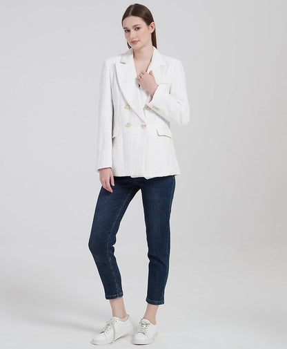 Heren Blazer Dubbele Knopen Elegant Getailleerd Luxe Jas