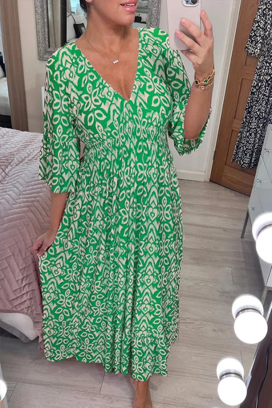 Bohemian Maxi Jurk V-hals Zomerjurk Lange Jurk