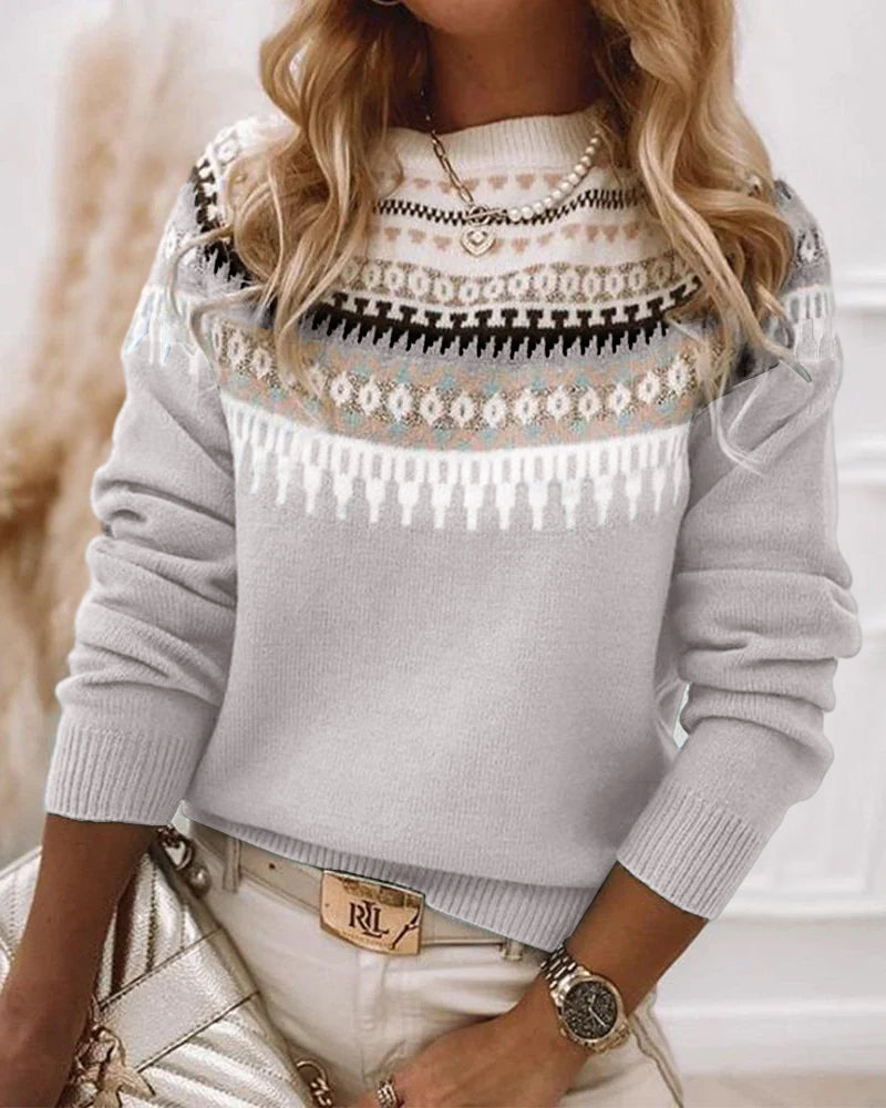 Warme Gebreide Wintertrui Boho Chic Stijl