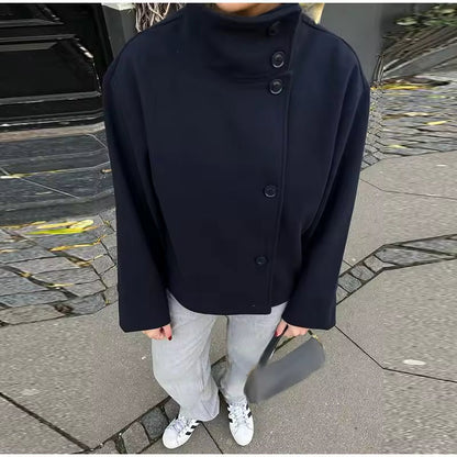 Damesjas Kort Dubbelknopsluiting Elegante Stijl