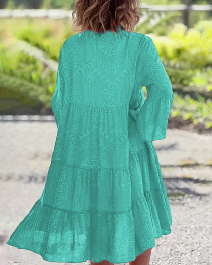 Zomerjurk Boho Driekwart Mouwen Geometrische Print