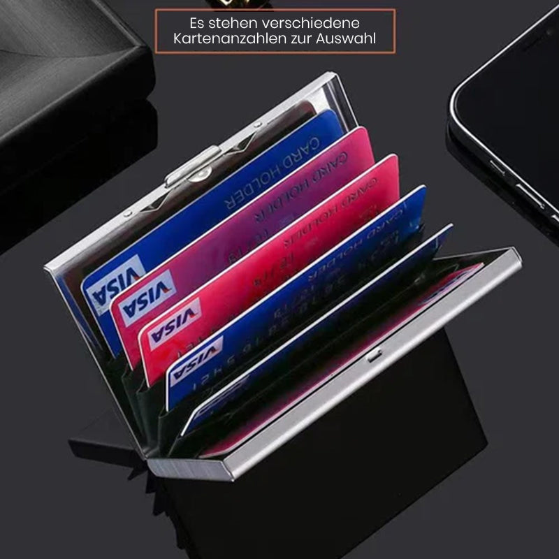 Kaarthouder met RFID-Bescherming Metalen Cardclip Zilver Zwart Goud