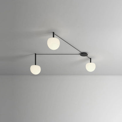 Plafondlamp Glazen Bollen Verstelbaar Metaal Wit Woonkamer Slaapkamer Modern