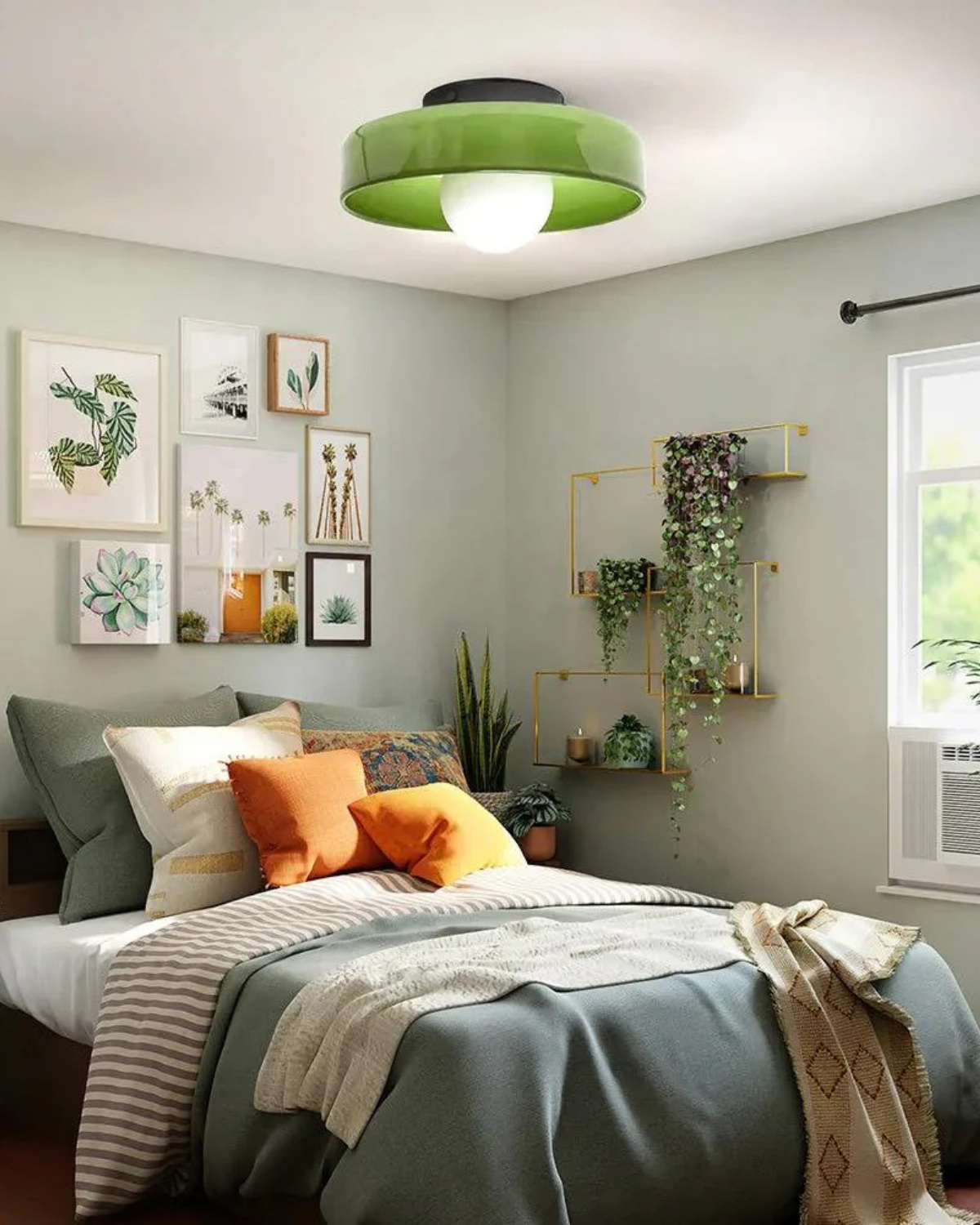 Moderne ronde plafondlamp van glas en ijzer – minimalistische designlamp voor woonkamer en slaapkamer met warme lichtkleur