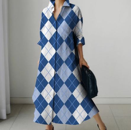 Dames Overhemdjurk Korte Mouw Elegante Zomerjurk