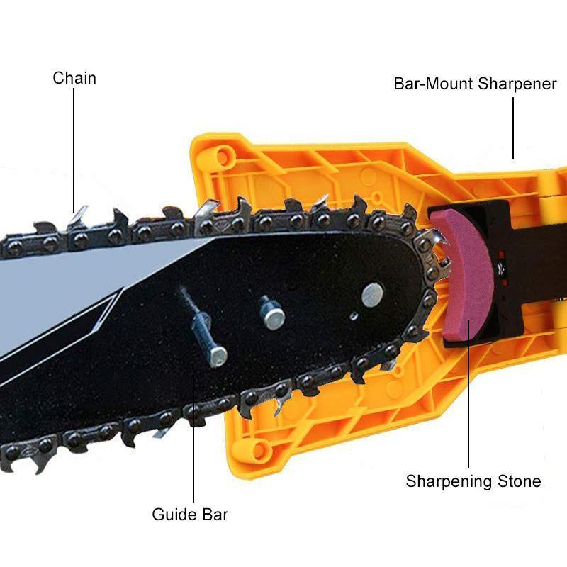 Universele Kettingzaag Slijper Slijpapparaat Handgereedschap Draagbaar Geel Metaal Nylon 21cm Professioneel