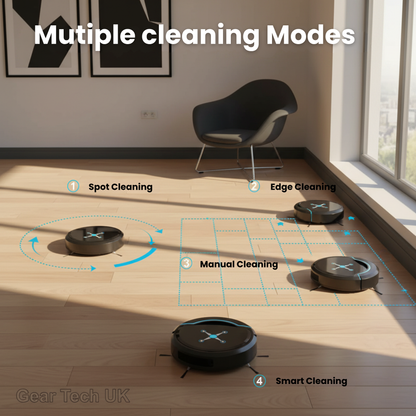 Autonome Robotstofzuiger met Slimme Navigatie en 16 Uur Accuduur | Automatische Stofzuiger voor Harde Vloeren Hout Vinyl Tegel Marmer USB Oplaadbaar Stil