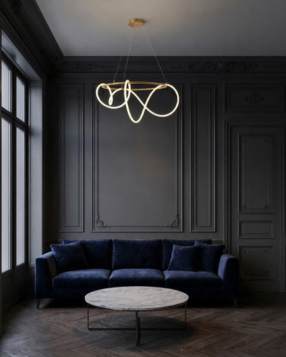 LED-design hanglamp met metalen koordstructuur zwart satijn 100 cm dimbaar warm wit modern interieur eetkamer keukeneiland