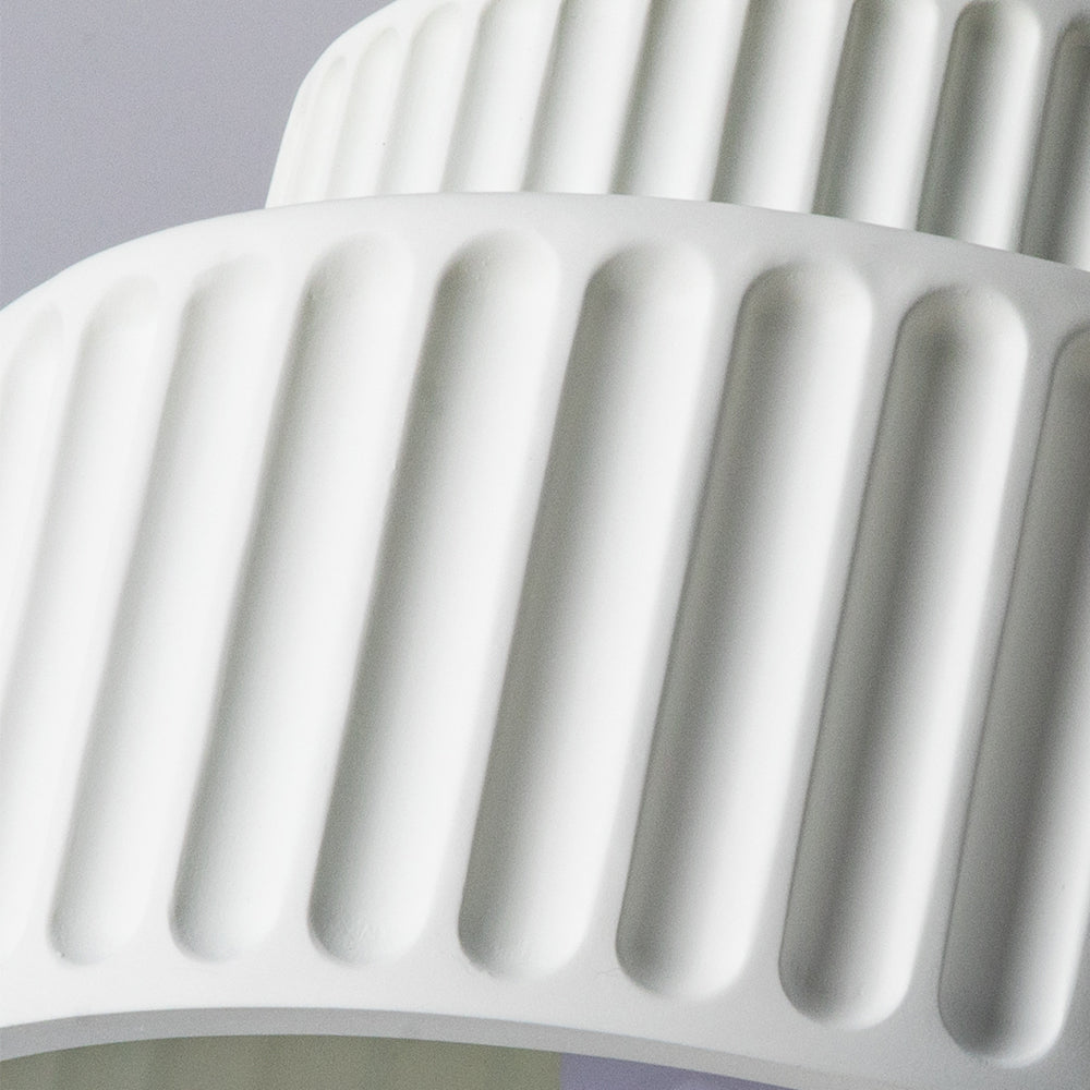 Plafondlamp Geribbeld Resin E27 Wit Compact Modern Interieur Woonkamer Keuken Slaapkamer Retro Design Plafonnière