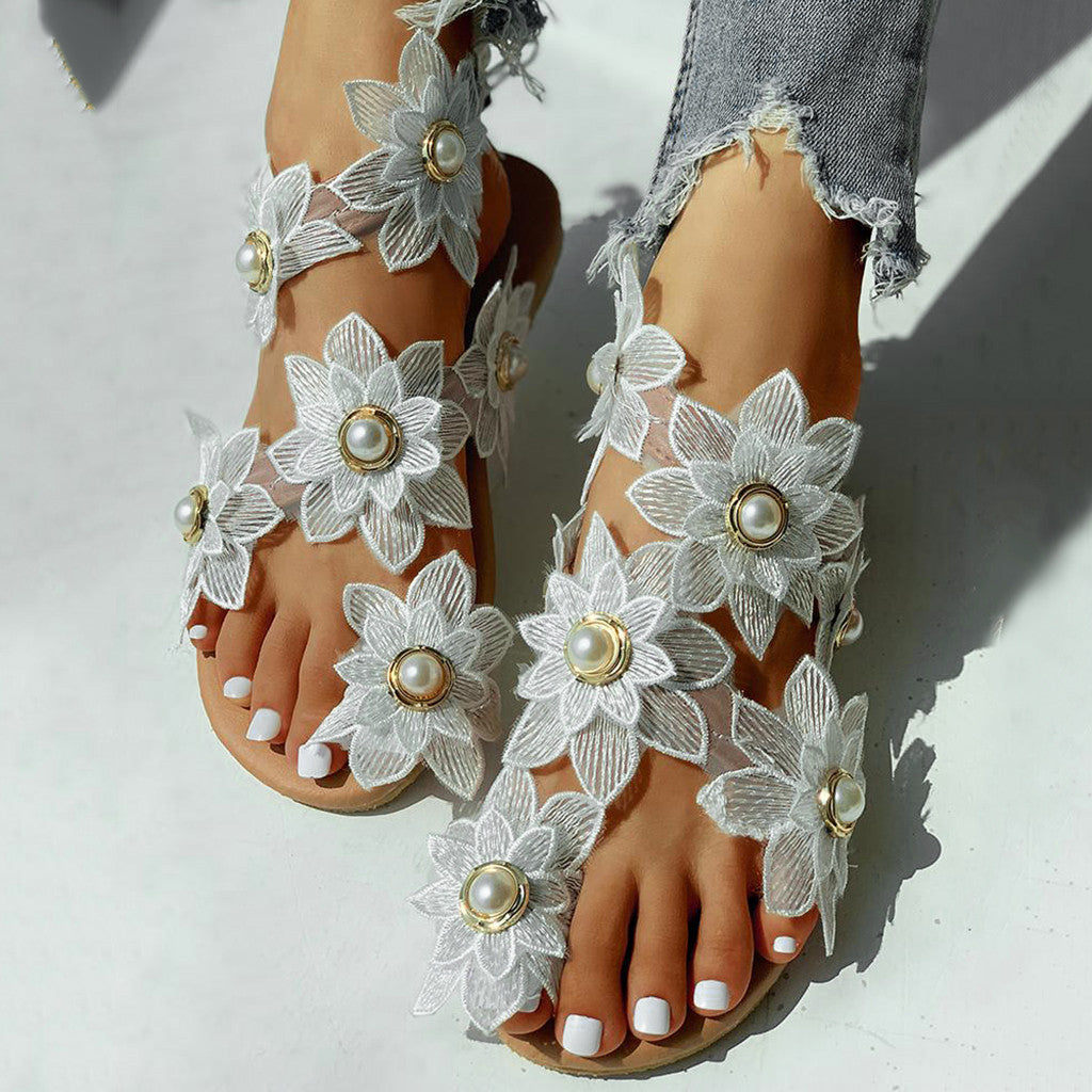 Dames Zomersandalen Bloemenprint Comfortabele Schoenen