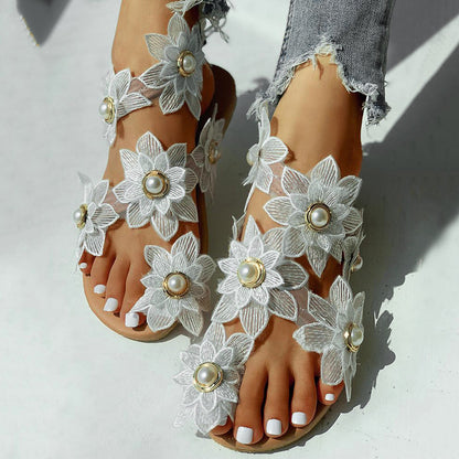 Dames Zomersandalen Bloemenprint Comfortabele Schoenen